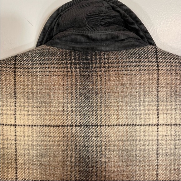 Vintage Woolrich Plaid Wool Blend Sherpa Fleece Lined Wool Filling Barn Jacket L - Picture 9 of 16